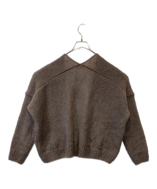 evam eva（エヴァムエヴァ）evam eva (エヴァムエヴァ) モヘアシルクカーディガン ブラウン サイズ:Mの古着・服飾アイテム