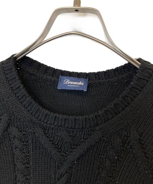 Drumohr（ドルモア）Drumohr (ドルモア) ケーブルクルーニット 21-15-0002-899 ブラック サイズ:48の古着・服飾アイテム