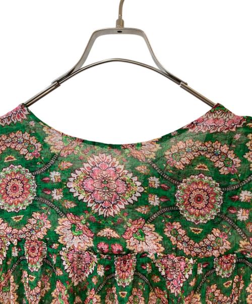 ne quittez pas（ヌキテパ）ne quittez pas (ヌキテパ) 総柄ブラウス　172N-W156 グリーン サイズ:L 未使用品の古着・服飾アイテム