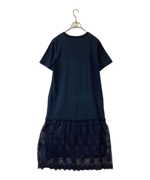 MUVELI（ミュベール）MUVELI (ミュベール) ブドウレース コンビジャージ ワンピース　MA212UA001 ネイビー サイズ:36の古着・服飾アイテム