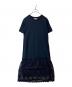 MUVELI（ミュベール）の古着「ブドウレース コンビジャージ ワンピース　MA212UA001」｜ネイビー