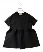 UNITED ARROWS TOKYOユナイテッドアローズトウキョウ）の古着「ペプラム ショートスリーブ ニット」｜ブラック