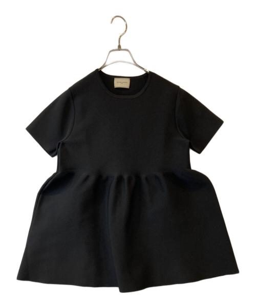 UNITED ARROWS TOKYO（ユナイテッドアローズトウキョウ）UNITED ARROWS TOKYO (ユナイテッドアローズトウキョウ) ペプラム ショートスリーブ ニット ブラック サイズ: Freeの古着・服飾アイテム