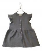 UNITED ARROWS TOKYOユナイテッドアローズトウキョウ）の古着「ペプラムフリルスリーブジャガードニット　1518-106-1787」｜グレー