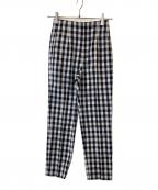 UNITED ARROWS TOKYOユナイテッドアローズトウキョウ）の古着「シャイニー ギンガムチェック パンツ　1514-162-5455」｜ネイビー×ホワイト