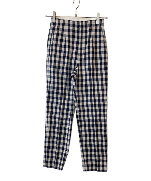 UNITED ARROWS TOKYO（ユナイテッドアローズトウキョウ）UNITED ARROWS TOKYO (ユナイテッドアローズトウキョウ) シャイニー ギンガムチェック パンツ　1514-162-5455 ネイビー×ホワイト サイズ:34 未使用品の古着・服飾アイテム