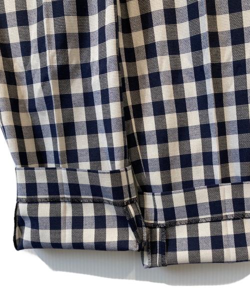 UNITED ARROWS TOKYO（ユナイテッドアローズトウキョウ）UNITED ARROWS TOKYO (ユナイテッドアローズトウキョウ) シャイニー ギンガムチェック パンツ　1514-162-5455 ネイビー×ホワイト サイズ:34 未使用品の古着・服飾アイテム