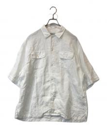 TOMORROW LAND（トゥモローランド）の古着「リネン オープンカラーシャツ　63053105501」｜ホワイト
