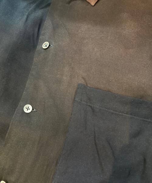 stein（シュタイン）stein (シュタイン) OVERSIZED CUPRO OPEN COLLAR SS SHIRT　ST 523-2 ブラウン サイズ:Lの古着・服飾アイテム