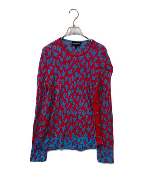 EMPORIO ARMANI（エンポリオアルマーニ）EMPORIO ARMANI (エンポリオアルマーニ) 総柄ニット レッド サイズ:40の古着・服飾アイテム