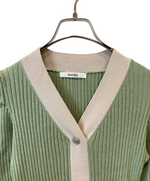 Snidel（スナイデル）Snidel (スナイデル) フロントボタンラメニットワンピ  SWNO231115 グリーン サイズ:FREEの古着・服飾アイテム