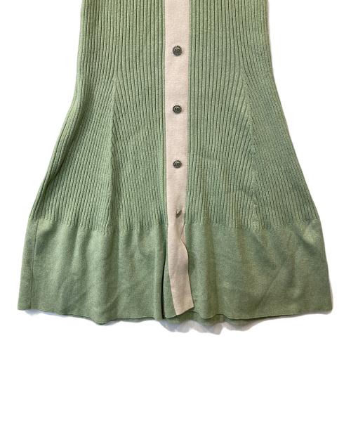 Snidel（スナイデル）Snidel (スナイデル) フロントボタンラメニットワンピ  SWNO231115 グリーン サイズ:FREEの古着・服飾アイテム