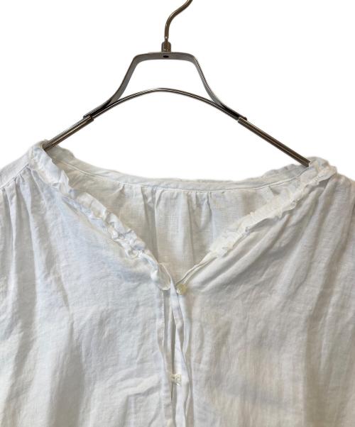 nest Robe（ネストローブ）nest Robe (ネストローブ) リネンラミーフリルネックチュニック ブラウス　01241-1489　24SS ホワイト サイズ:FREEの古着・服飾アイテム
