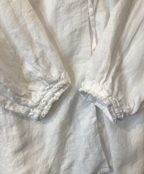 nest Robe（ネストローブ）nest Robe (ネストローブ) リネンラミーフリルネックチュニック ブラウス　01241-1489　24SS ホワイト サイズ:FREEの古着・服飾アイテム