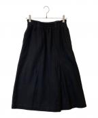 MHLエムエイチエル）の古着「WORN LINEN COTTON DRILL　ロングスカート　595-3132501」｜ブラック