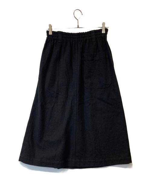 MHL（エムエイチエル）MHL (エムエイチエル) WORN LINEN COTTON DRILL　ロングスカート　595-3132501 ブラック サイズ:1の古着・服飾アイテム