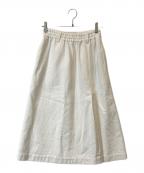 MHLエムエイチエル）の古着「WORN LINEN COTTON DRILL 595-3132501 スカート」｜ホワイト