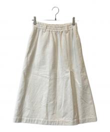 MHL（エムエイチエル）の古着「WORN LINEN COTTON DRILL 595-3132501 スカート」｜ホワイト