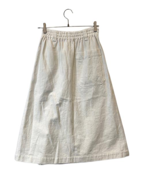 MHL（エムエイチエル）MHL (エムエイチエル) WORN LINEN COTTON DRILL 595-3132501 スカート ホワイト サイズ:1の古着・服飾アイテム