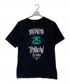 stussyステューシー）の古着「STONES THROW 20th Aniv.Tee ストーンズ・スロウ 20thアニバーサリー ティー」｜ブラック