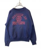 45rpm45アールピーエム）の古着「プリントスウェット　 MADISON AV」｜ネイビー