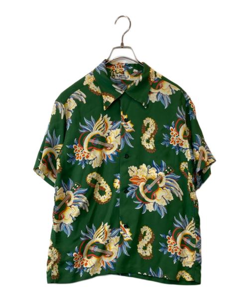 Sun Surf（サンサーフ）Sun Surf (サンサーフ) RAYON HAWAIIAN SHIRT “MACINTOSH UKULELE”　SS38565 グリーン サイズ:Mの古着・服飾アイテム