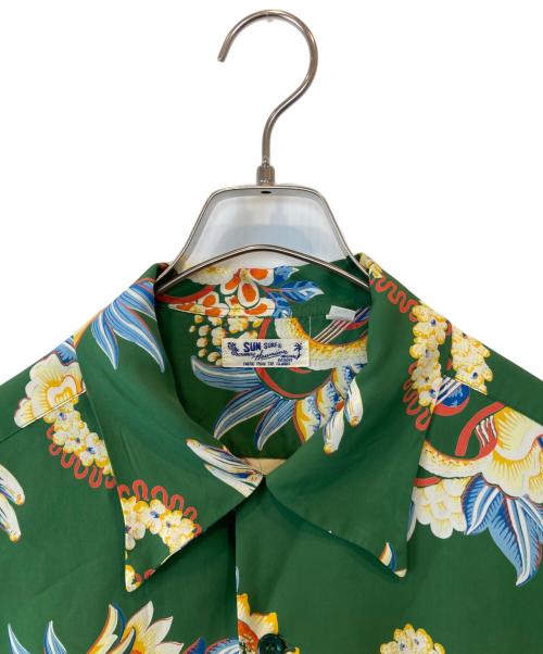 Sun Surf（サンサーフ）Sun Surf (サンサーフ) RAYON HAWAIIAN SHIRT “MACINTOSH UKULELE”　SS38565 グリーン サイズ:Mの古着・服飾アイテム