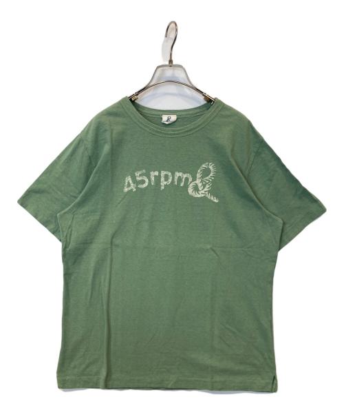 45rpm（45アールピーエム）45rpm (45アールピーエム) プリントTシャツ グリーン サイズ:表示がない為不明の古着・服飾アイテム