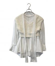 Snidel（スナイデル）の古着「ニットベストコンビチュニック　SWNT245034」｜ホワイト