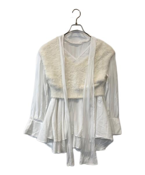 Snidel（スナイデル）Snidel (スナイデル) ニットベストコンビチュニック　SWNT245034 ホワイト サイズ:FREEの古着・服飾アイテム