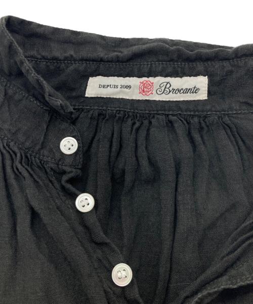 BROCANTE（ブロカント）BROCANTE (ブロカント) リネンキャンバスグランシャツ 38-042L ブラック サイズ:2の古着・服飾アイテム