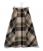 Snidelスナイデル）の古着「ロービングチェックスカート SWFS224008」｜ブラウン