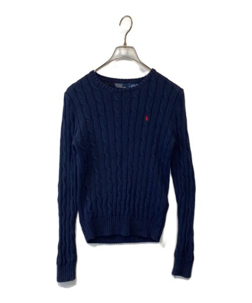 POLO RALPH LAUREN（ポロ・ラルフローレン）POLO RALPH LAUREN (ポロ・ラルフローレン) コットンケーブルニット ネイビー サイズ:Mの古着・服飾アイテム