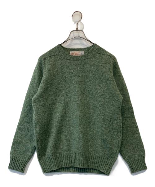 Peter Blance Shetland（ピーターブランス）Peter Blance Shetland (ピーターブランス) ニット グリーン サイズ:38の古着・服飾アイテム