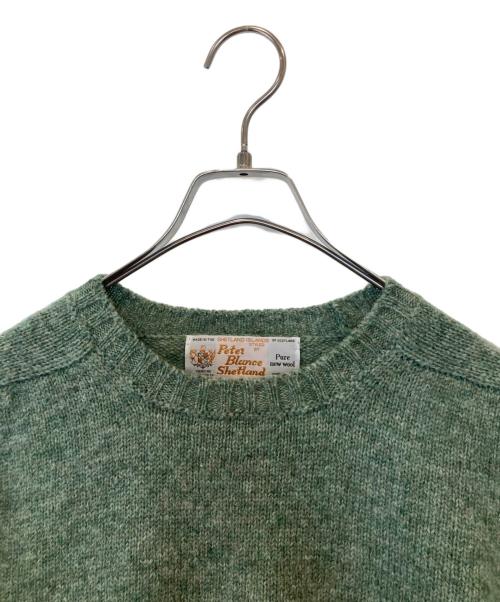 Peter Blance Shetland（ピーターブランス）Peter Blance Shetland (ピーターブランス) ニット グリーン サイズ:38の古着・服飾アイテム