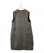 #Newansハッシュニュアンス）の古着「ロングコクーンファーベスト」｜グレー