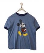 DISNEYディズニー）の古着「リンガーTシャツ」｜ネイビー