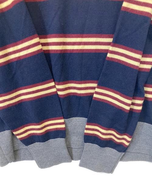 BROOKS BROTHERS（ブルックスブラザーズ）BROOKS BROTHERS (ブルックスブラザーズ) Vネックボーダーニット ネイビー サイズ:Lの古着・服飾アイテム