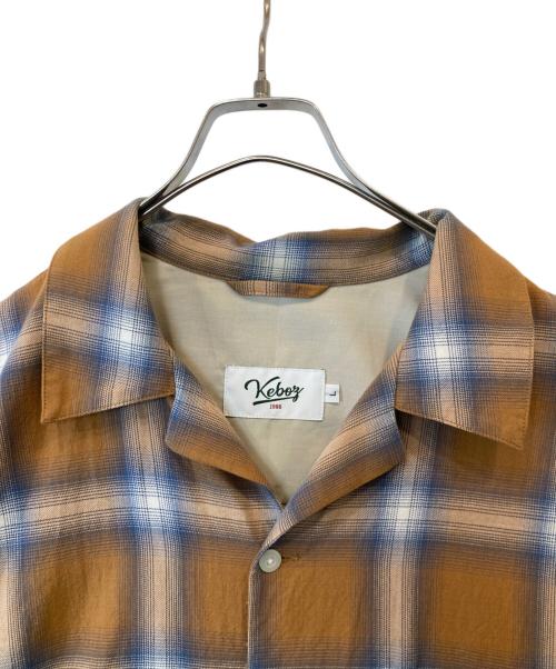 KEBOZ（ケボズ）KEBOZ (ケボズ) オープンカラーシャツ 212-1027 ブラウン サイズ:Lの古着・服飾アイテム