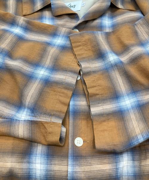 KEBOZ（ケボズ）KEBOZ (ケボズ) オープンカラーシャツ 212-1027 ブラウン サイズ:Lの古着・服飾アイテム