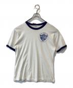 Championチャンピオン）の古着「リンガーTシャツ」｜ホワイト×パープル