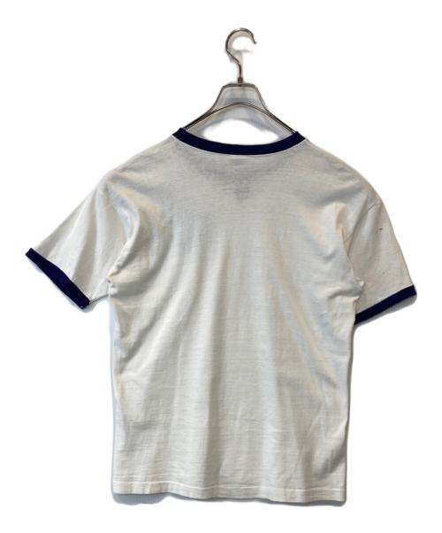 Champion（チャンピオン）Champion (チャンピオン) リンガーTシャツ ホワイト×パープル サイズ:Lの古着・服飾アイテム