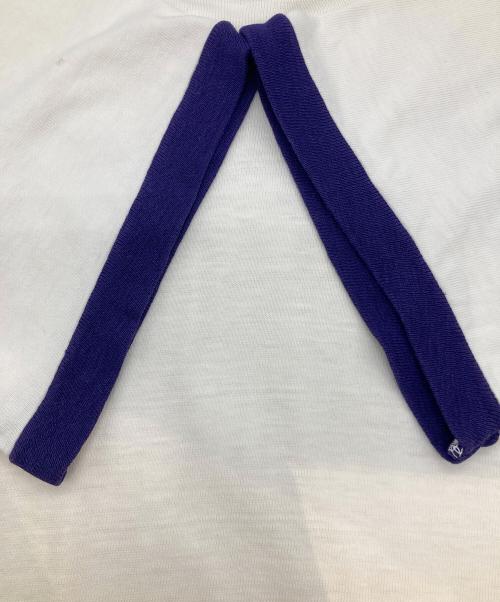 Champion（チャンピオン）Champion (チャンピオン) リンガーTシャツ ホワイト×パープル サイズ:Lの古着・服飾アイテム