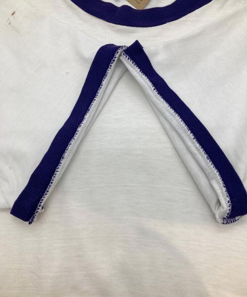 Champion（チャンピオン）Champion (チャンピオン) リンガーTシャツ ホワイト×パープル サイズ:Lの古着・服飾アイテム