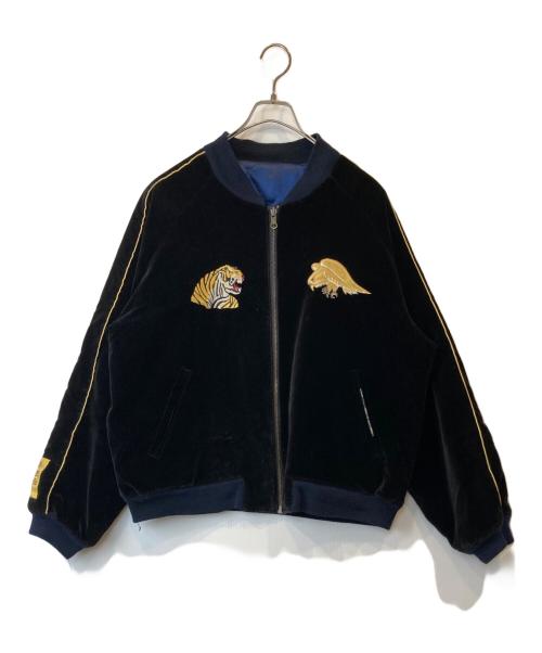 AVIREX（アヴィレックス）AVIREX (アヴィレックス) リバーシンブル別珍ベロアサテン虎刺繍スカジャン　223600 ブラック サイズ:Mの古着・服飾アイテム