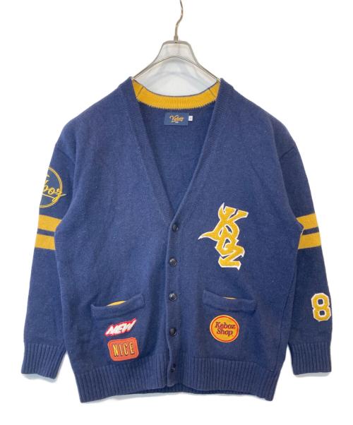 KEBOZ（ケボズ）KEBOZ (ケボズ) FREAK'S STORE (フリークストア) ニットカーディガン 213-1219 ネイビー サイズ:Lの古着・服飾アイテム