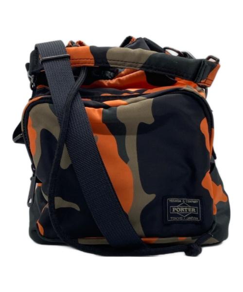PORTER（ポーター）PORTER (ポーター) BALLOONSAC PS CAMO ver. 384-18192 バッグ オレンジ×ブラックの古着・服飾アイテム
