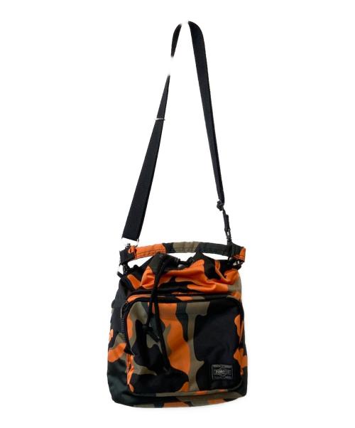 PORTER（ポーター）PORTER (ポーター) BALLOONSAC PS CAMO ver. 384-18192 バッグ オレンジ×ブラックの古着・服飾アイテム