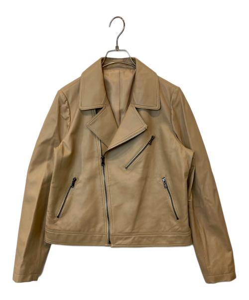 Vesgioia（ベスジョーヤ）Vesgioia (ベスジョーヤ) ラムレザーライダースジャケット ベージュ サイズ:Lの古着・服飾アイテム