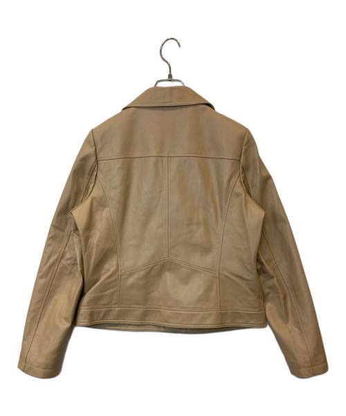 Vesgioia（ベスジョーヤ）Vesgioia (ベスジョーヤ) ラムレザーライダースジャケット ベージュ サイズ:Lの古着・服飾アイテム